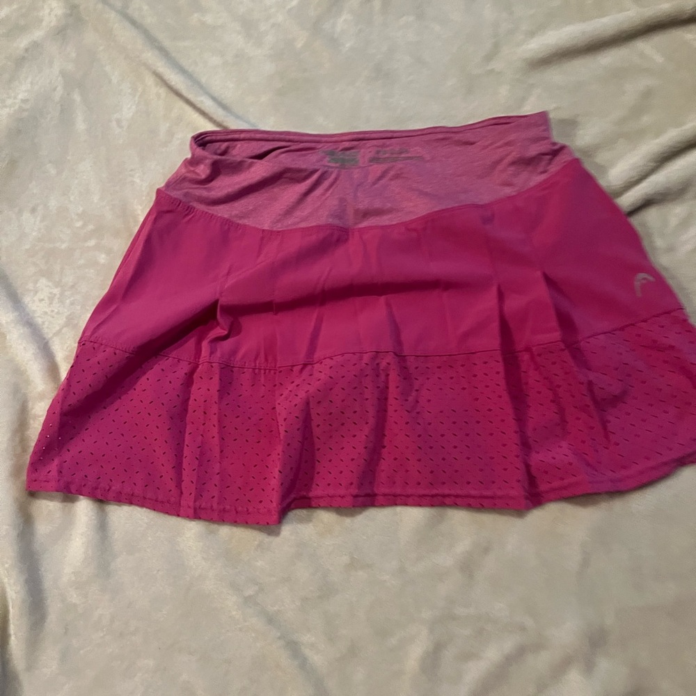Head Pink Skater Mini Skirt Athletic Pleated